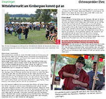 Presseartikel, Zeitungsartikel Artikel vom Mittelaltermarkt am See - Kirnbergsee in Bräunlingen/Unterbrändt, Markus der Mäusegaukler, Mäuseroulette