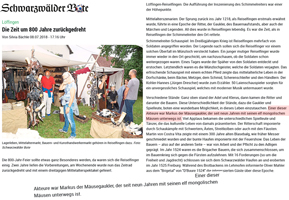 Presseartikel, Zeitungsartikel, Markus der Mäusegaukler, Mäuseroulette, Spiel mit der Maus, 800 Jahre Reiselfingen, Reiselfingen, Löffingen