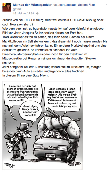 Bildschirmbild von der Facebookseite Markus der Mäusegaukler.