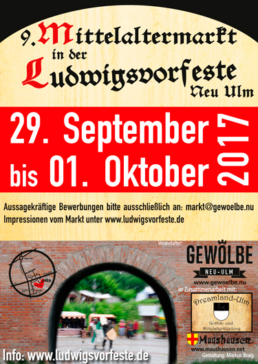 Bild vom Vorabflyer für den 9. Mittelaltermarkt in der Ludwigsvorfeste zu Neu Ulm