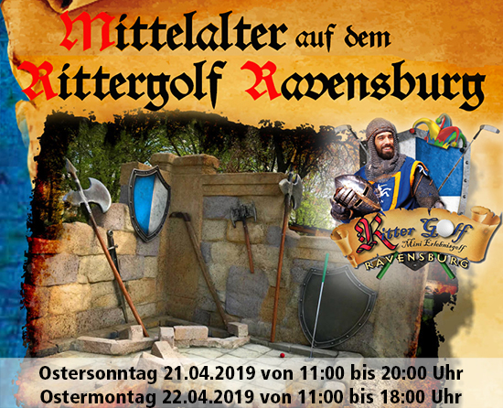 Flyer Mittelalter auf dem Rittergolf in Ravensburg.