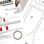 Von der Idee zum Lederbeutel, Schnittmuster erstellen, Leder zuschneiden und vernähen bis ein fertiges Retikül entstanden ist.