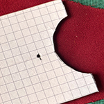 Bilder vom enstehungsprozess der Pappschablone für die Kleinserienfertigung der Münztäschchen.