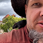 Mittelalterspektakel auf Burg Harburg in Harburg Schwaben. Mit dabei Mäuseopa Ansgar von Haithabu.