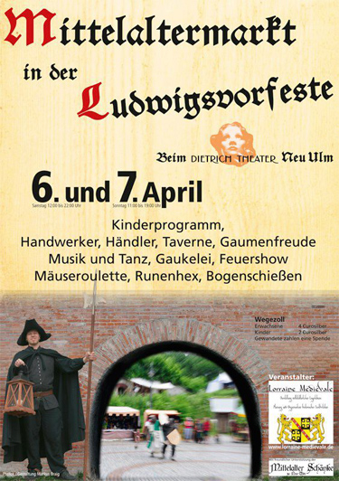 Plakat für den Markt in der Ludwigsvorfeste zu Neu Ulm am 06. und 07. April 2013
