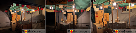 Nachtaufnahmen vom Stand des Mäuseroulettes, entstanden auf dem histrischen Markt zu Oettingen 2026
